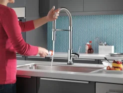 Delta Trinsic Single Handle Pull-Down Spring Spout Kitchen Faucet with TouchO Technology