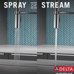 Delta Trinsic Single Handle Pull-Down Spring Spout Kitchen Faucet with TouchO Technology