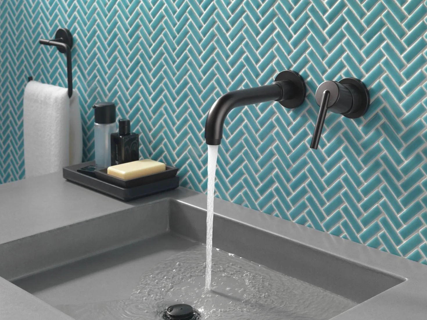 Delta Trinsic Single Handle Wall Mount Bathroom Faucet