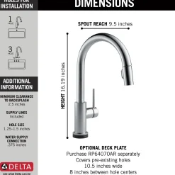 Delta Trinsic VoiceIQ™ Single-Handle Pull-Down Kitchen Faucet with TouchO Technology