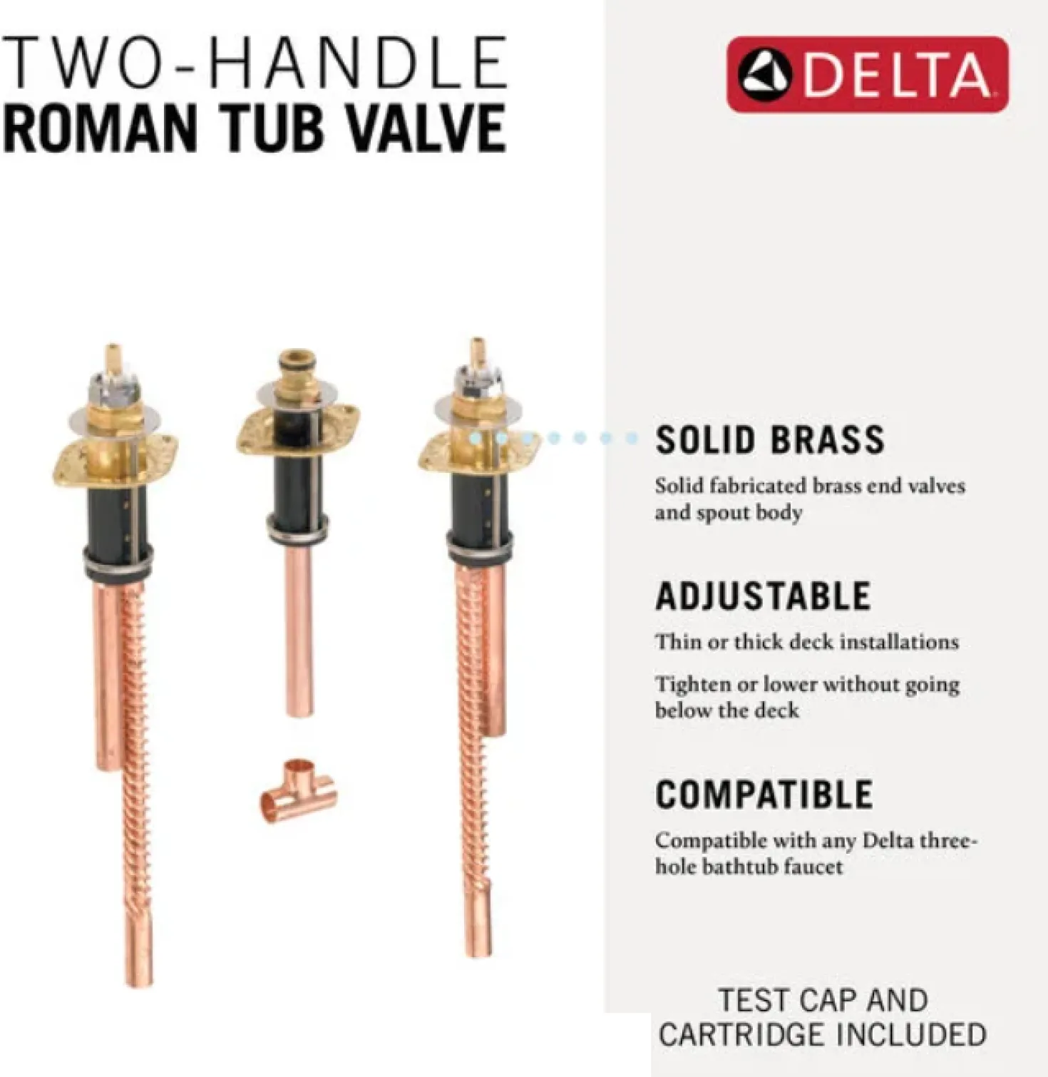 Delta Two Handle Tub Filler Deckmount Rough-in