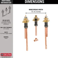 Delta Two Handle Tub Filler Deckmount Rough-in