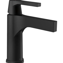 Delta Zura Single Handle Bathroom Faucet with Drain in Matte Black