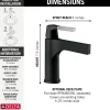 Delta Zura Single Handle Bathroom Faucet with Drain in Chrome and Black