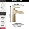 Delta Zura Single Handle Bathroom Faucet with Drain in Champagne Bronze