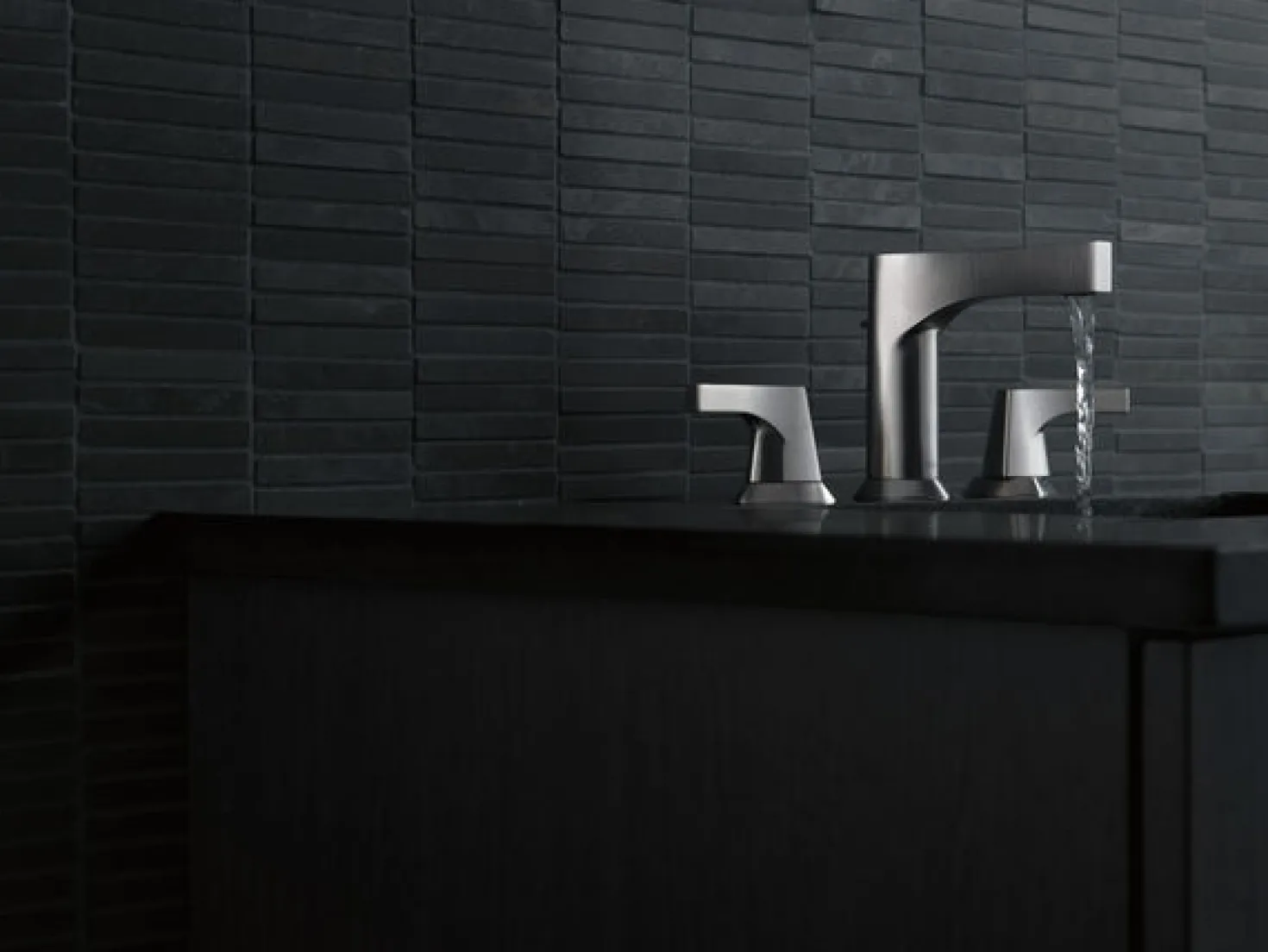 Delta Zura Two Handle Widespread Bathroom Faucet in Stainless
