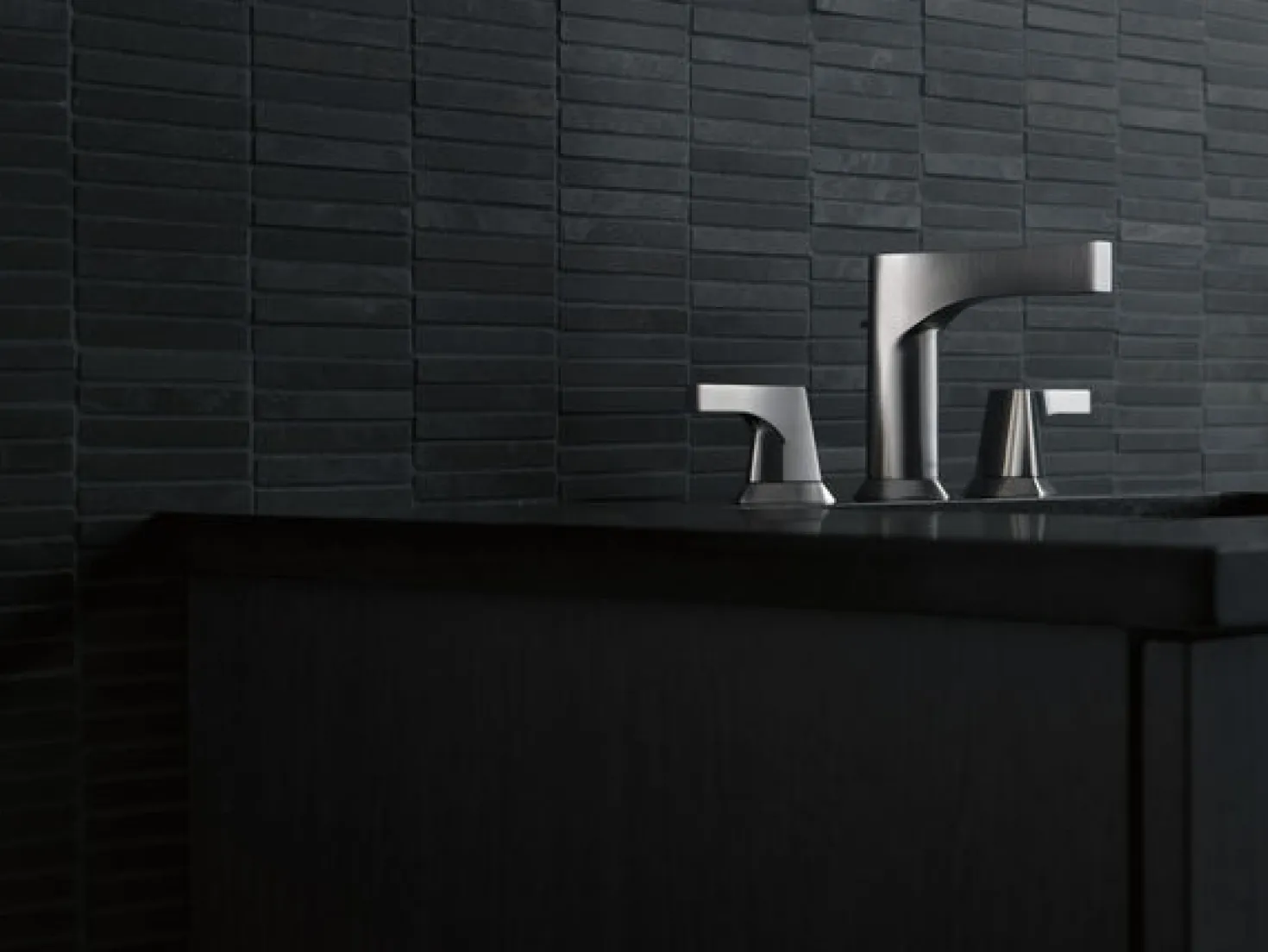 Delta Zura Two Handle Widespread Bathroom Faucet in Stainless