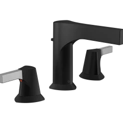 Delta Zura Two Handle Widespread Bathroom Faucet in Chrome and Black