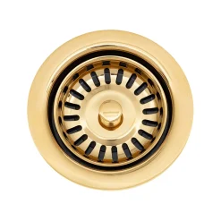 3.5" Deluxe Garbage Disposal Drain with Basket - Polished Brass