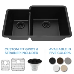 32" Double Bowl 40/60 Quartz Composite Sink