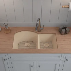 32" Double Bowl 70/30 Quartz Composite Sink