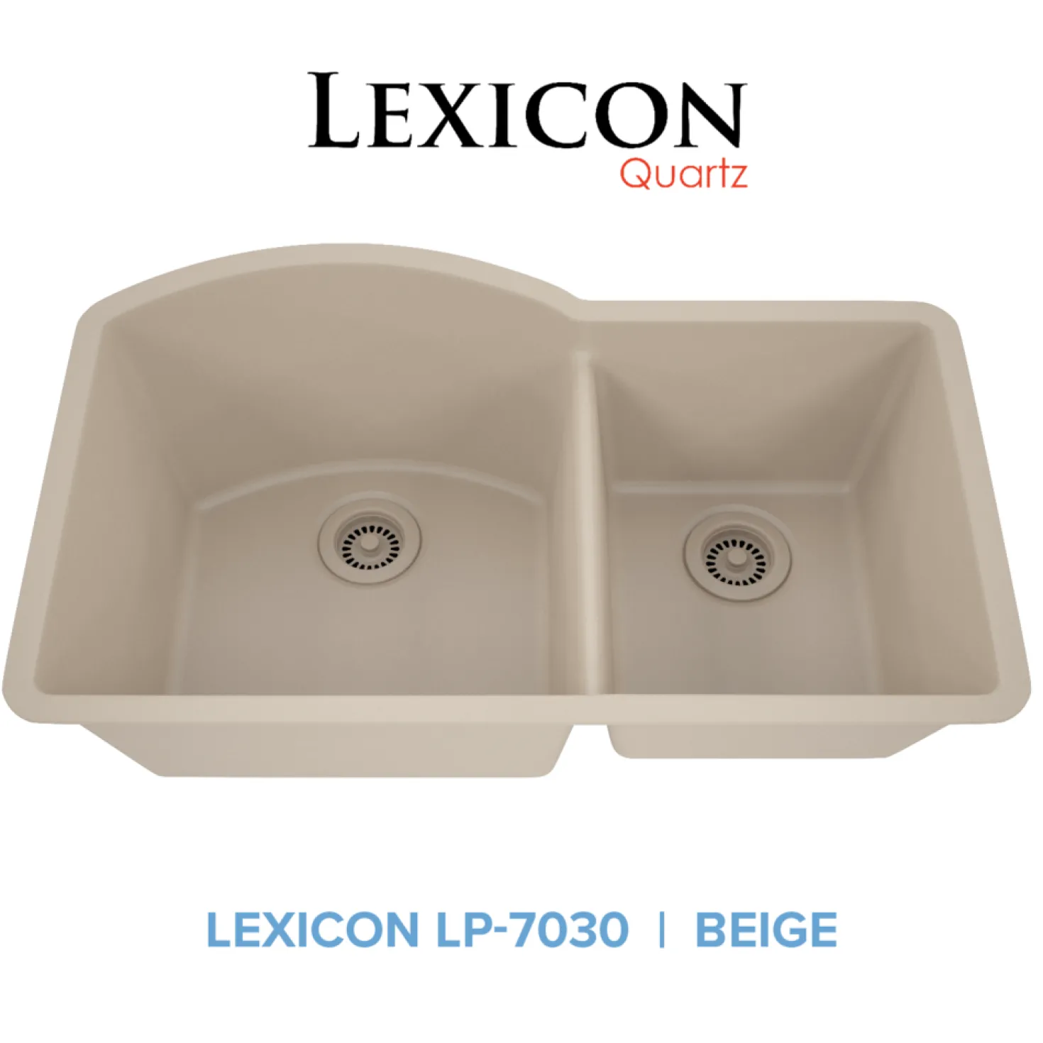 32" Double Bowl 70/30 Quartz Composite Sink