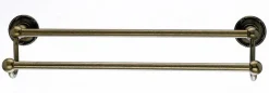 18" Double Towel Bar With Ribbon & Reed Detail In German Bronze