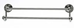 18" Double Towel Bar With Ribbon & Reed Detail In Brushed Satin Nickel