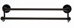 18" Double Towel Bar With Ribbon & Reed Detail In Oil Rubbed Bronze