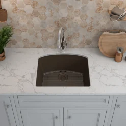 D-Shaped Quartz Composite Kitchen Sink