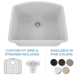 D-Shaped Quartz Composite Kitchen Sink