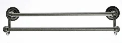 Ed7Apa 18" Double Towel Bar With Beaded Detail In Antique Pewter