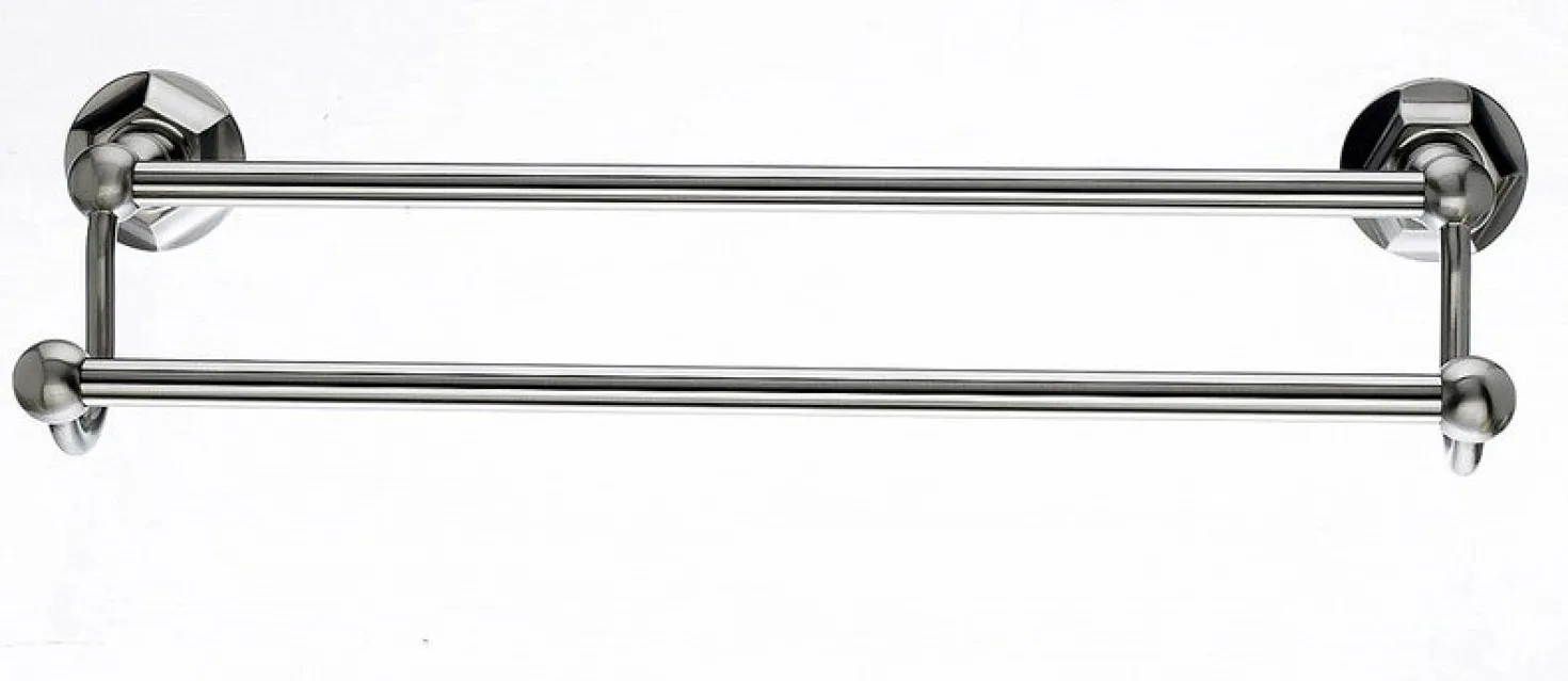 Ed7Bsnb 18" Double Towel Bar With Hex Detail In Brushed Satin Nickel