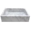 Eden Bath Antique Rectangular Carrara Marble Vessel Sink Honed