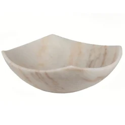 Eden Bath Arched Edges Bowl Sink - Honed White Marble