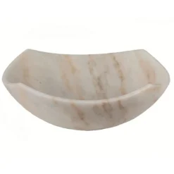Eden Bath Arched Edges Bowl Sink - Honed White Marble