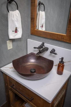 Eden Bath Arched Edges Copper Vessel Sink - Antique Dark Copper