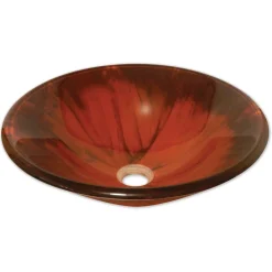 Eden Bath Autumn Warmth Swirl Glass Vessel Sink