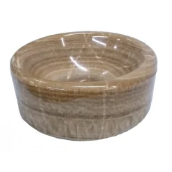 Eden Bath Barrel Vessel Sink - Brown Onyx Polished