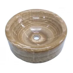 Eden Bath Barrel Vessel Sink - Brown Onyx Polished