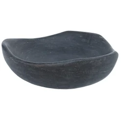 Eden Bath Black Limestone Freeform Vessel Sink