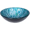 Eden Bath Blue and Green Magnolia Glass Vessel Sink