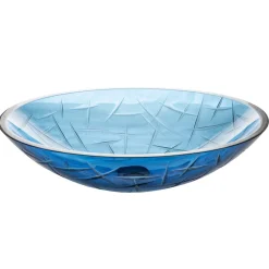 Eden Bath Blue Crystal Oval Glass Vessel Sink