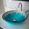 Eden Bath Blue Ice Glass Vessel Sink