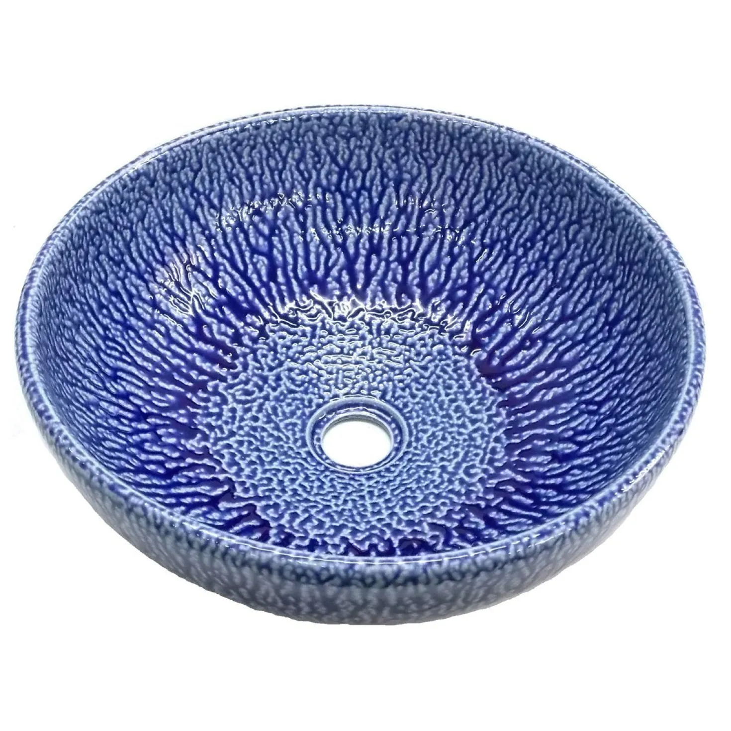 Eden Bath Blue Streams Ceramic Vessel Sink