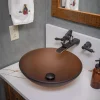 Eden Bath Brown Frosted Glass Vessel Sink Bowl