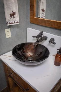 Eden Bath Brown Reflections Glass Vessel Sink
