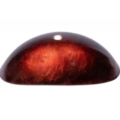 Eden Bath Canoe Shaped Red Copper Reflections Glass Vessel Sink