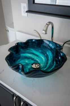Eden Bath Carribean Wave Glass Vessel Sink