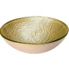 Eden Bath Champagne Embossed Round Glass Vessel Sink