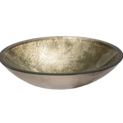 Eden Bath Champagne Foil Oval Glass Vessel Sink