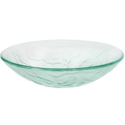 Eden Bath Clear Embossed Waves Glass Vessel Sink