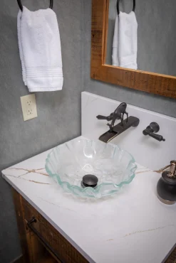 Eden Bath 14" Clear Freeform Wave Glass Vessel Sink
