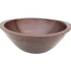 Eden Bath Double Wall Copper Sink With Hammered Exterior - Antique Dark