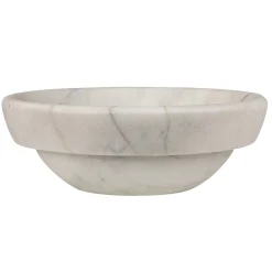 Eden Bath Echo Bowl Shaped Vessel Sink - Honed White Marble