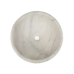 Eden Bath Echo Bowl Shaped Vessel Sink - Honed White Marble