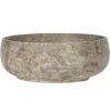Eden Bath Gral Round Vessel Sink in Gray Marble