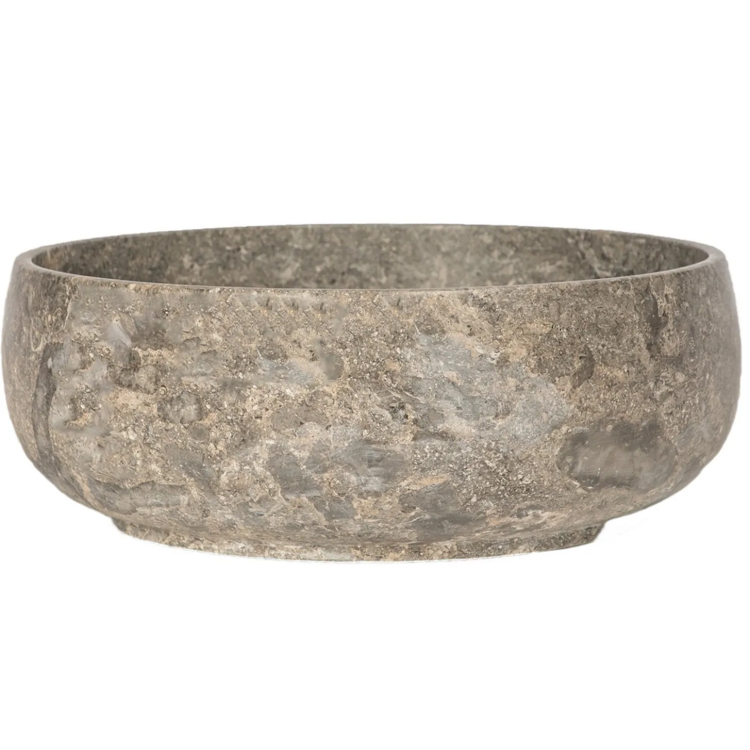 Eden Bath Gral Round Vessel Sink in Gray Marble