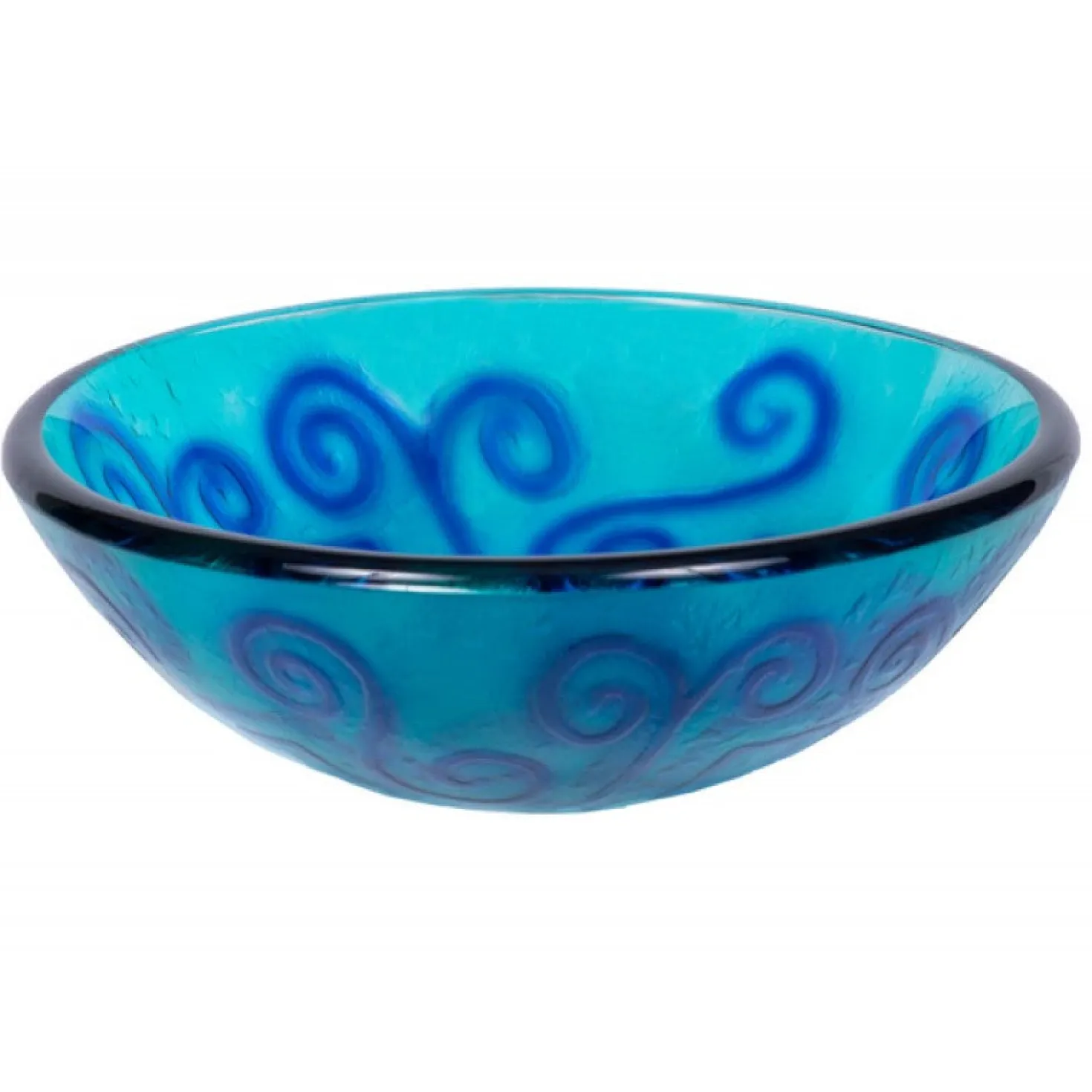 Eden Bath Green And Blue Swirls Glass Vessel Sink