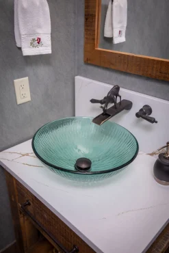 Eden Bath Green Drops Glass Vessel Sink